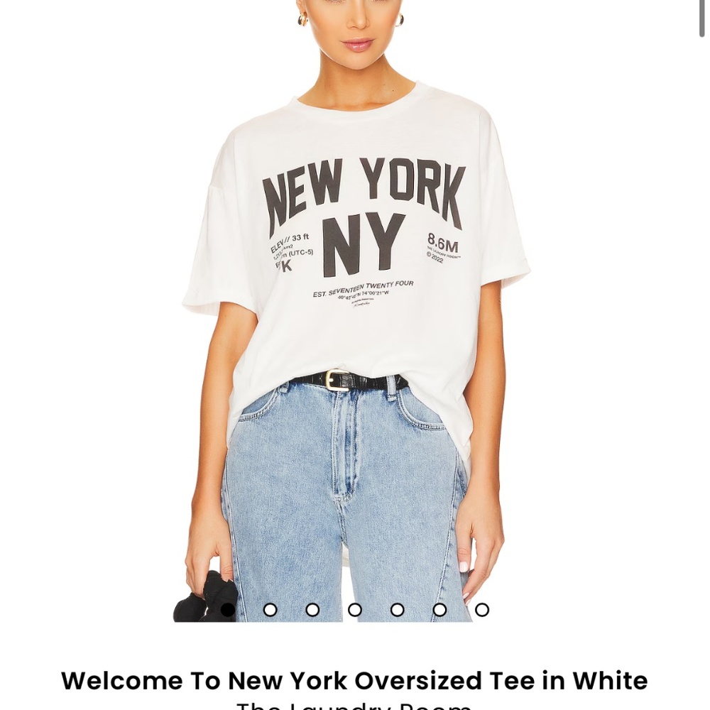Welcome To New York Oversized Tee in White